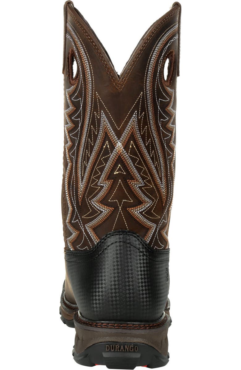 DURANGO Steel Toe Puncture Resistant Western Work Boot, Alternate, color, Nicotine Chocolate