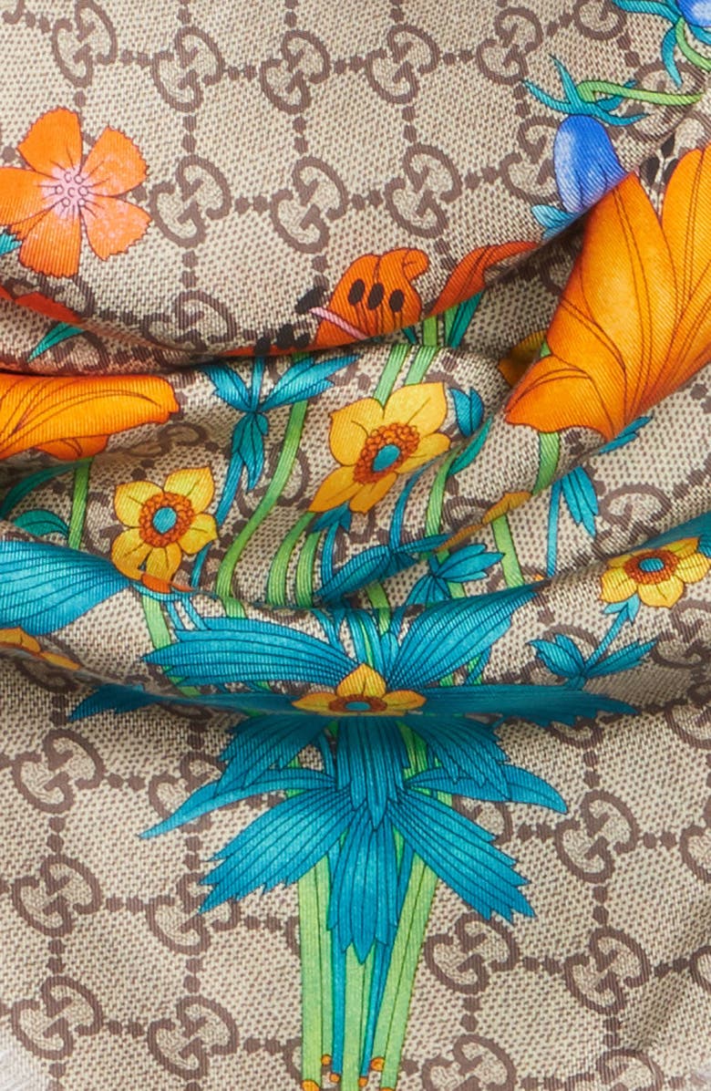 Gucci GG New Floral Scarf, Alternate, color, 