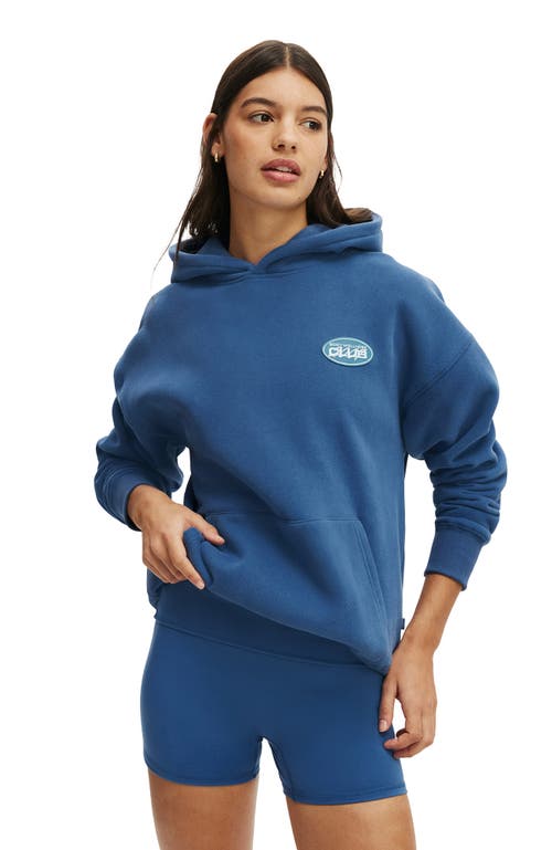 Cotton On Body Active Plush Premium Graphic Hoodie In Blue