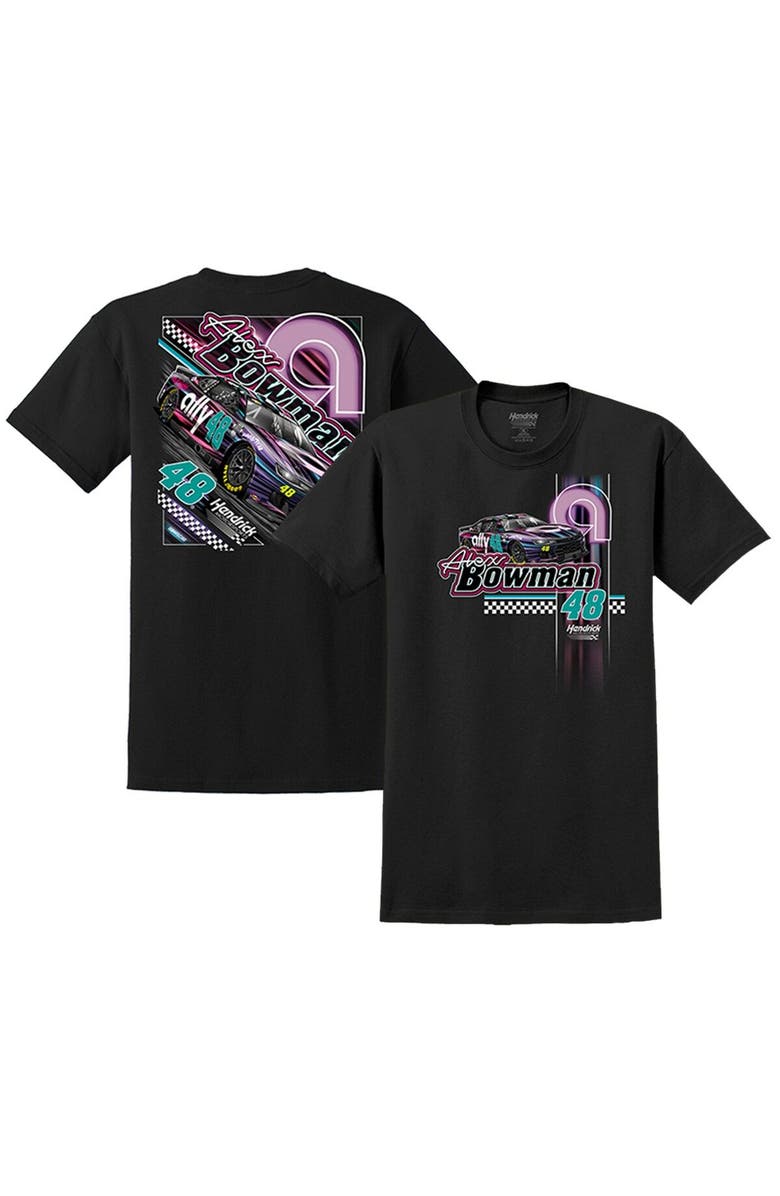 HENDRICK MOTORSPORTS TEAM COLLECTION Men's Hendrick Motorsports Team Collection Black Alex Bowman ally Night Car T-Shirt, Main, color, 