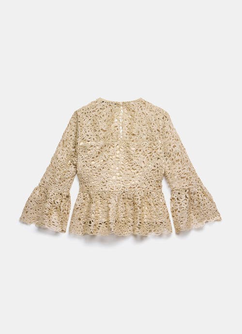 Mint Velvet Metallic Lace Top In Multi