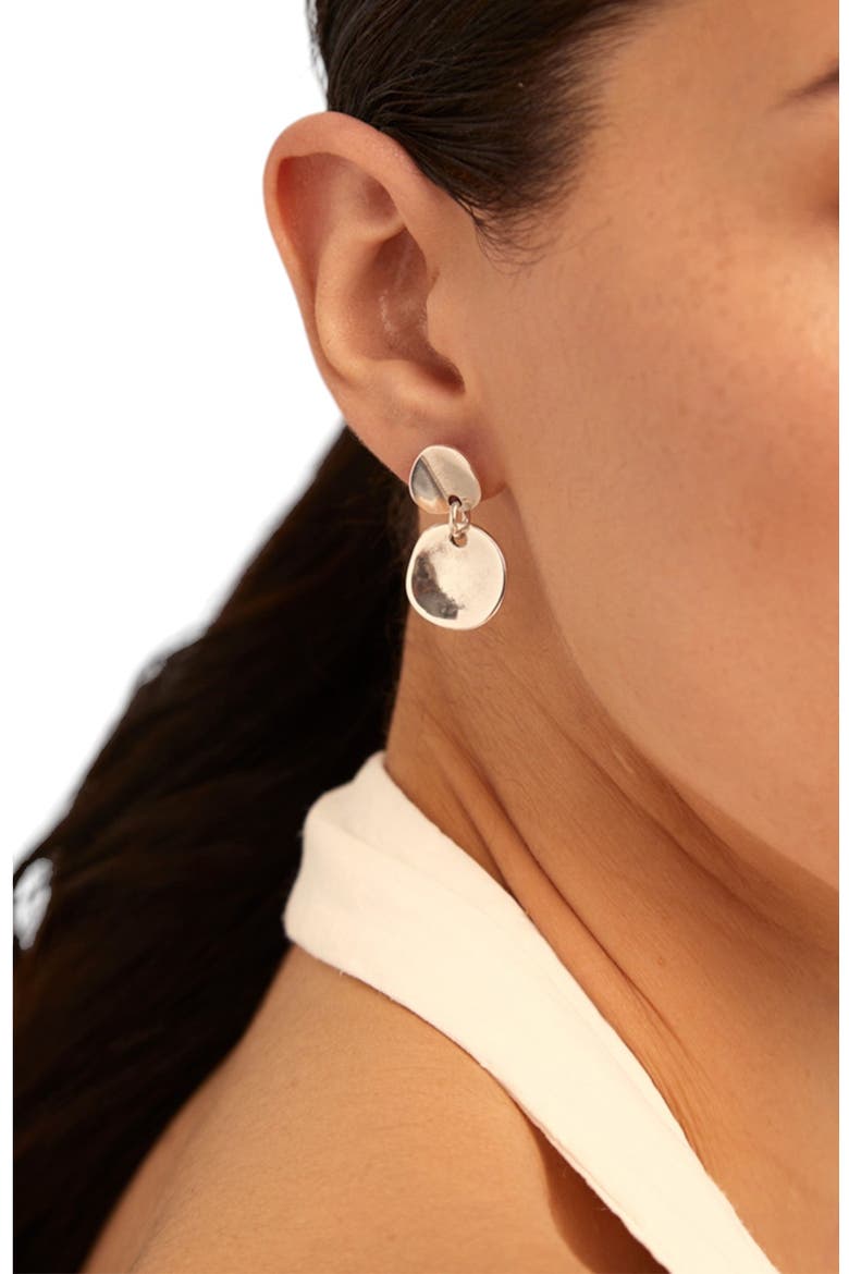 Sterling silver-plated irregular earrings, Alternate, color, Silver