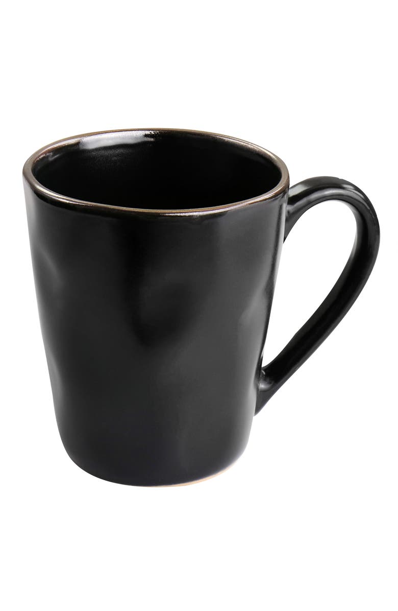 Elama Modern 16 Piece Stoneware Dinnerware Set, Alternate, color, Black