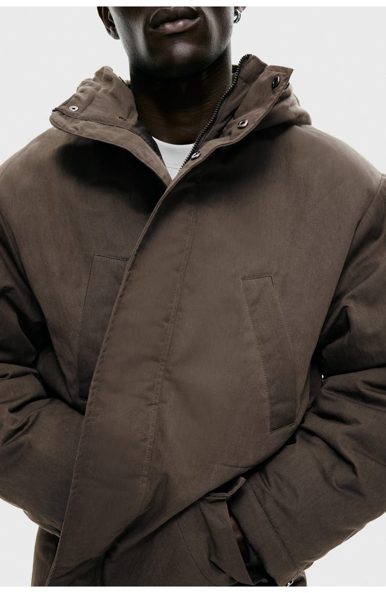 H&M Padded Parka, Alternate, color, Dark Khaki Green