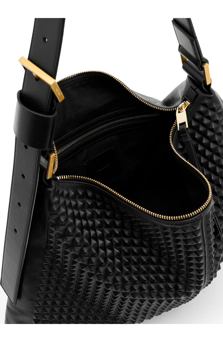AllSaints Edbury Stud Leather Shoulder Bag, Alternate, color,