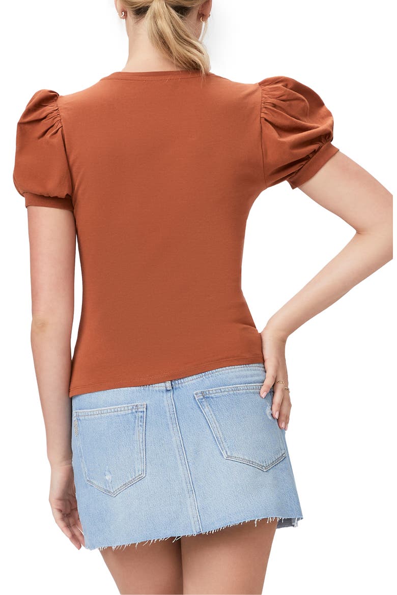 Matcha Puff Sleeve T-Shirt, Alternate, color, BURNT TERRACOTTA