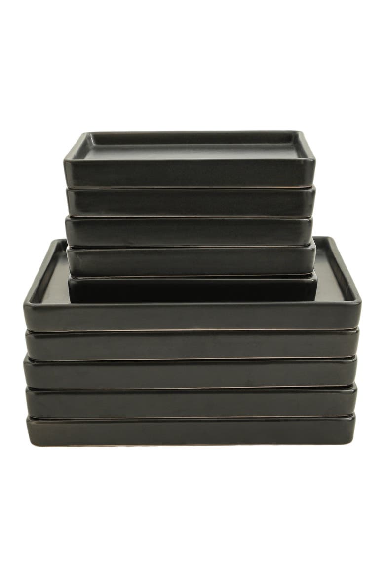 Grace Stoneware 12-Piece Dinnerware Set, Alternate, color, Black Matte