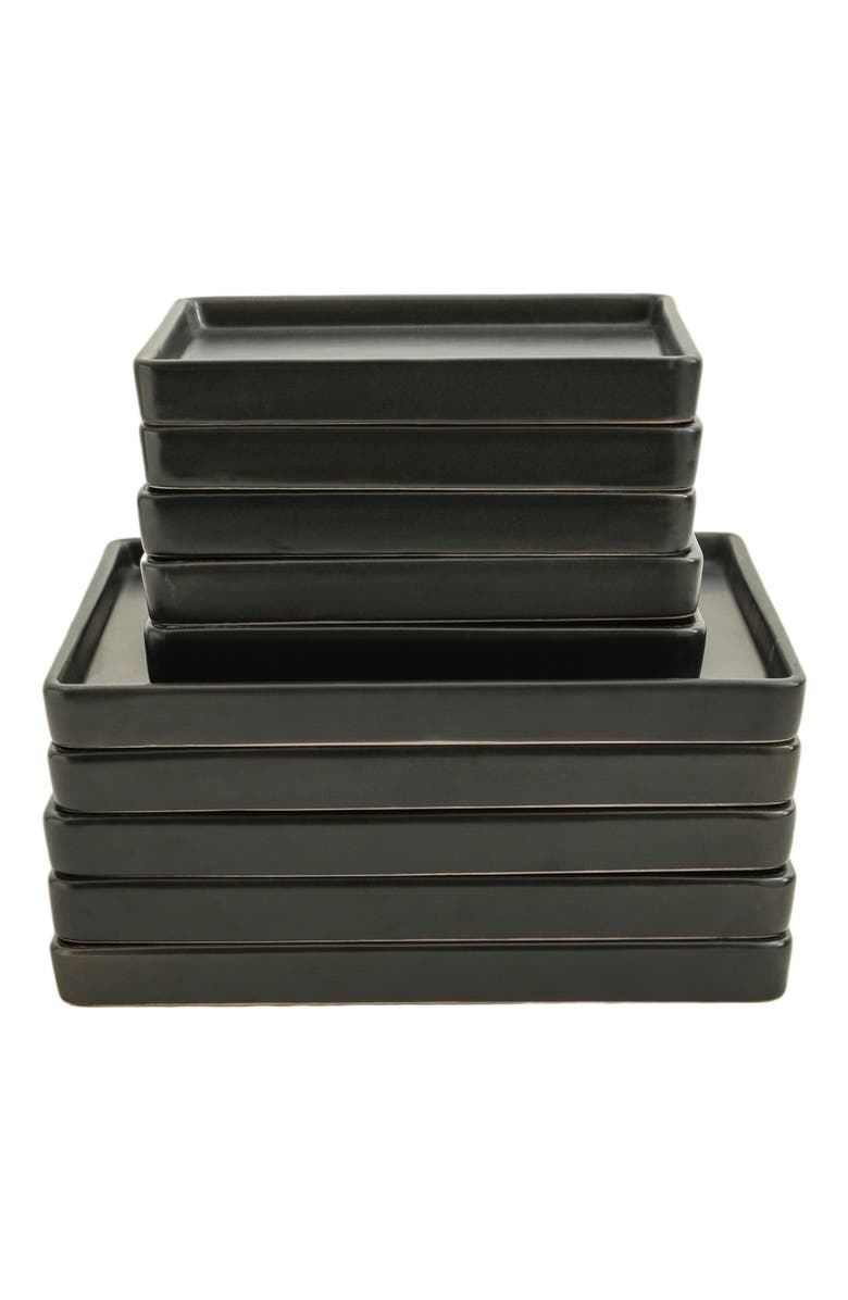 Stone Lain Grace Stoneware 12-Piece Dinnerware Set, Alternate, color, Black Matte