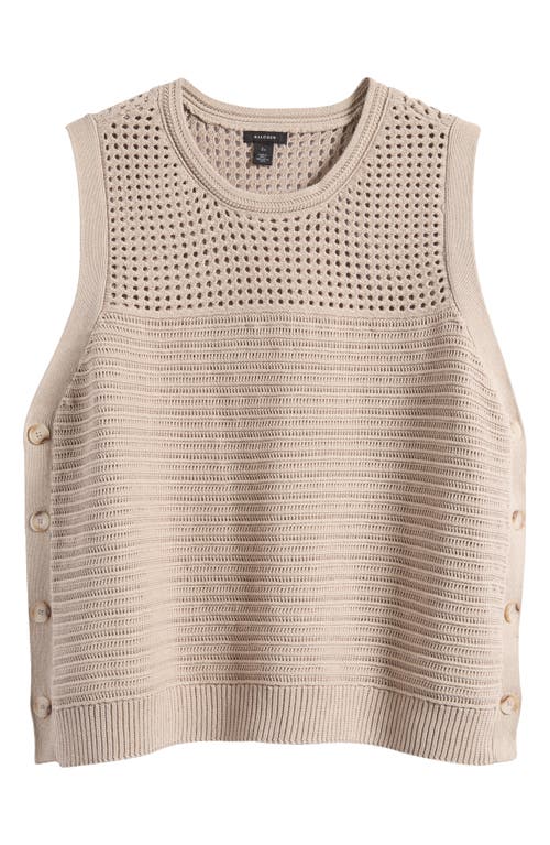 HALOGENR HALOGEN(R) OPEN STITCH SIDE-BUTTON COTTON SWEATER TANK