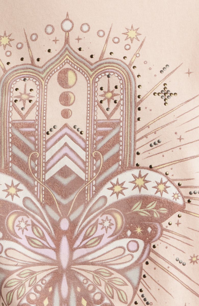 Lucky Brand Butterfly Hamsa Cotton Graphic T-Shirt, Alternate, color, Evening Sand