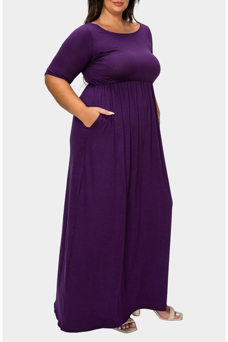 Eva Jersey Maxi Dress, Alternate, color, EGGPLANT