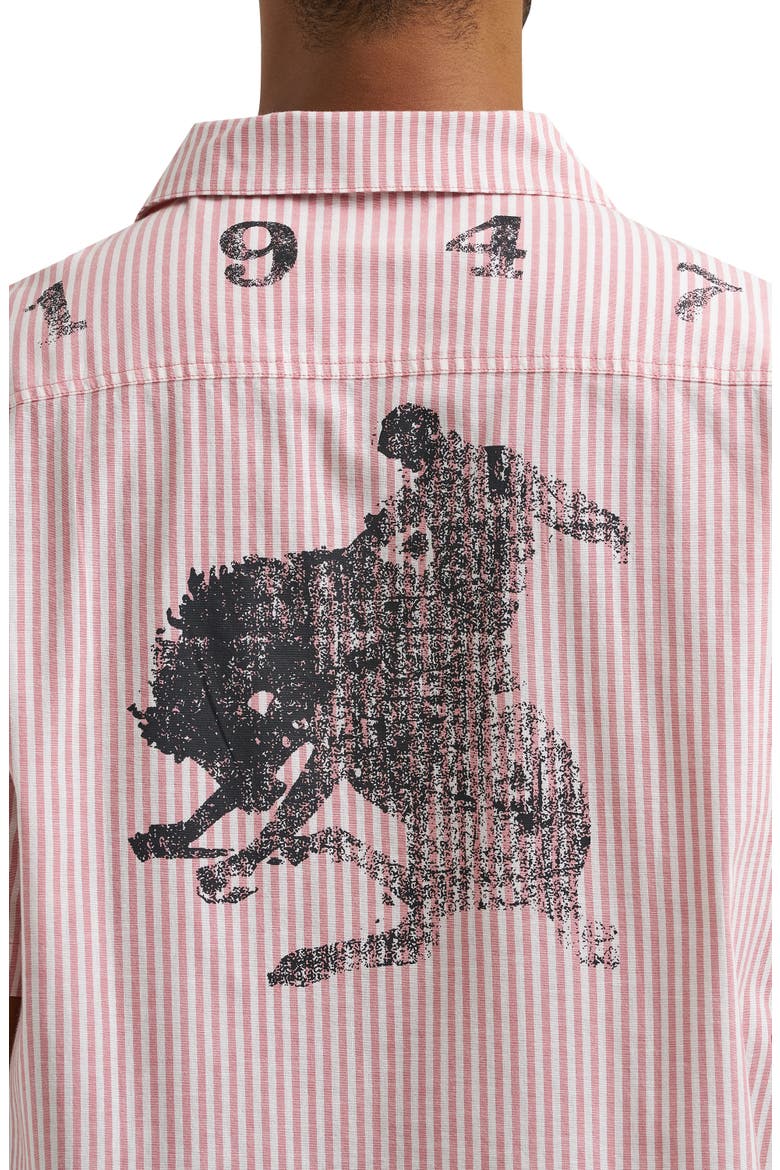 Stripe Graphic Camp Shirt, Alternate, color, DUSTRY ROSE