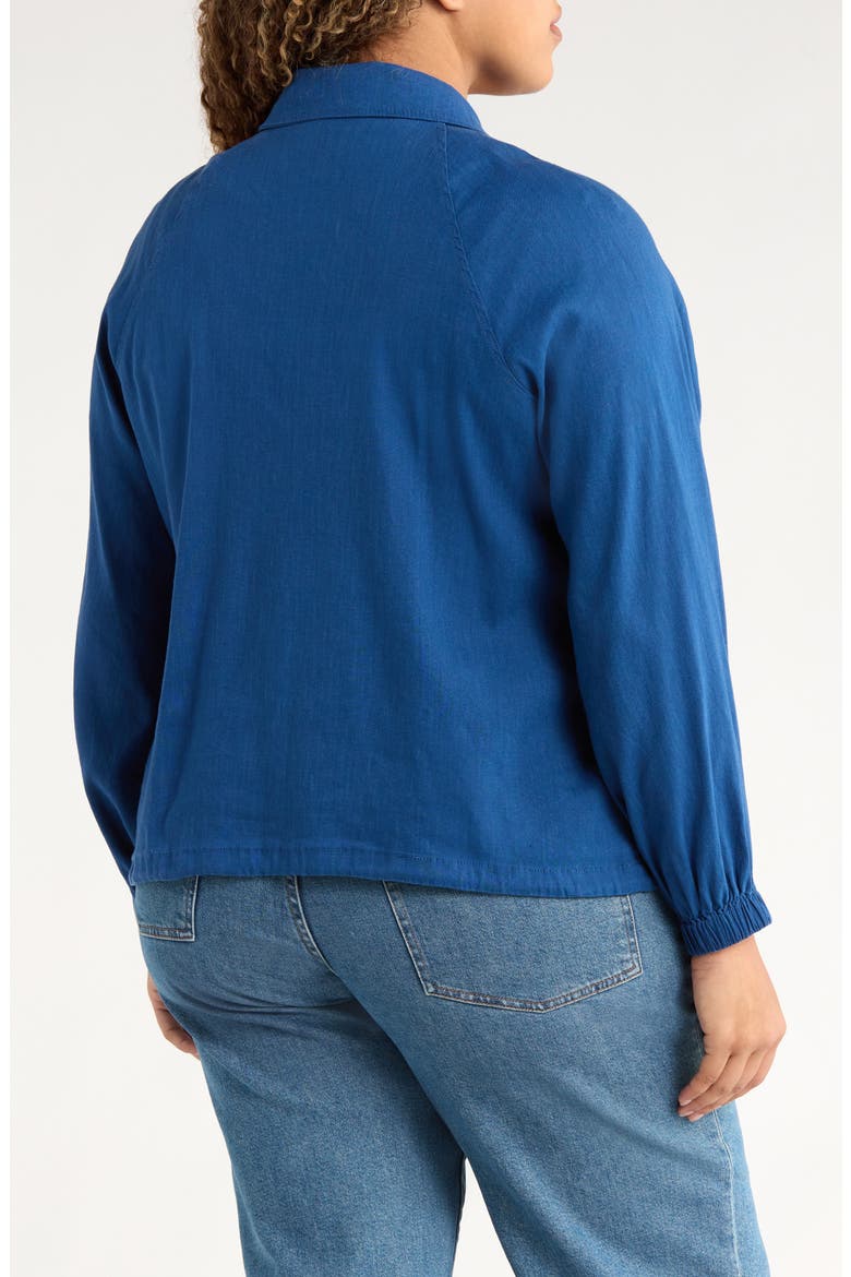 Raglan Sleeve Linen Blend Jacket, Alternate, color, GODDESS BLUE