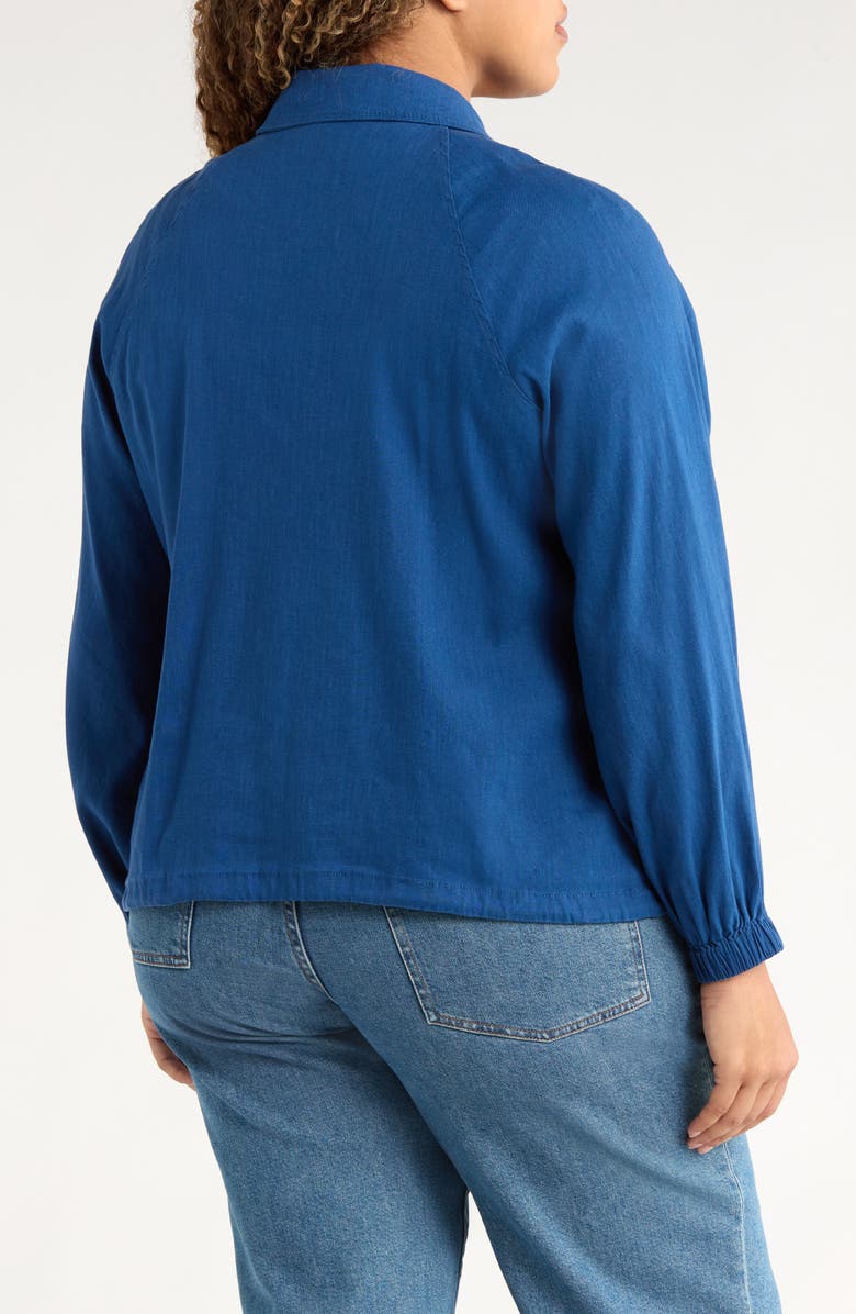 Liverpool Los Angeles Raglan Sleeve Linen Blend Jacket, Alternate, color, Goddess Blue