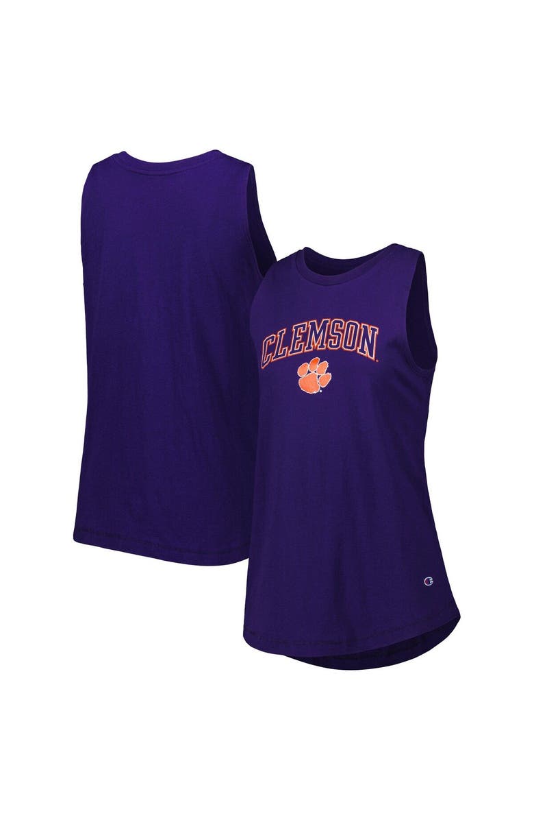 Champion Women's Champion Purple Clemson Tigers Arch Logo Tank Top, Main, color,