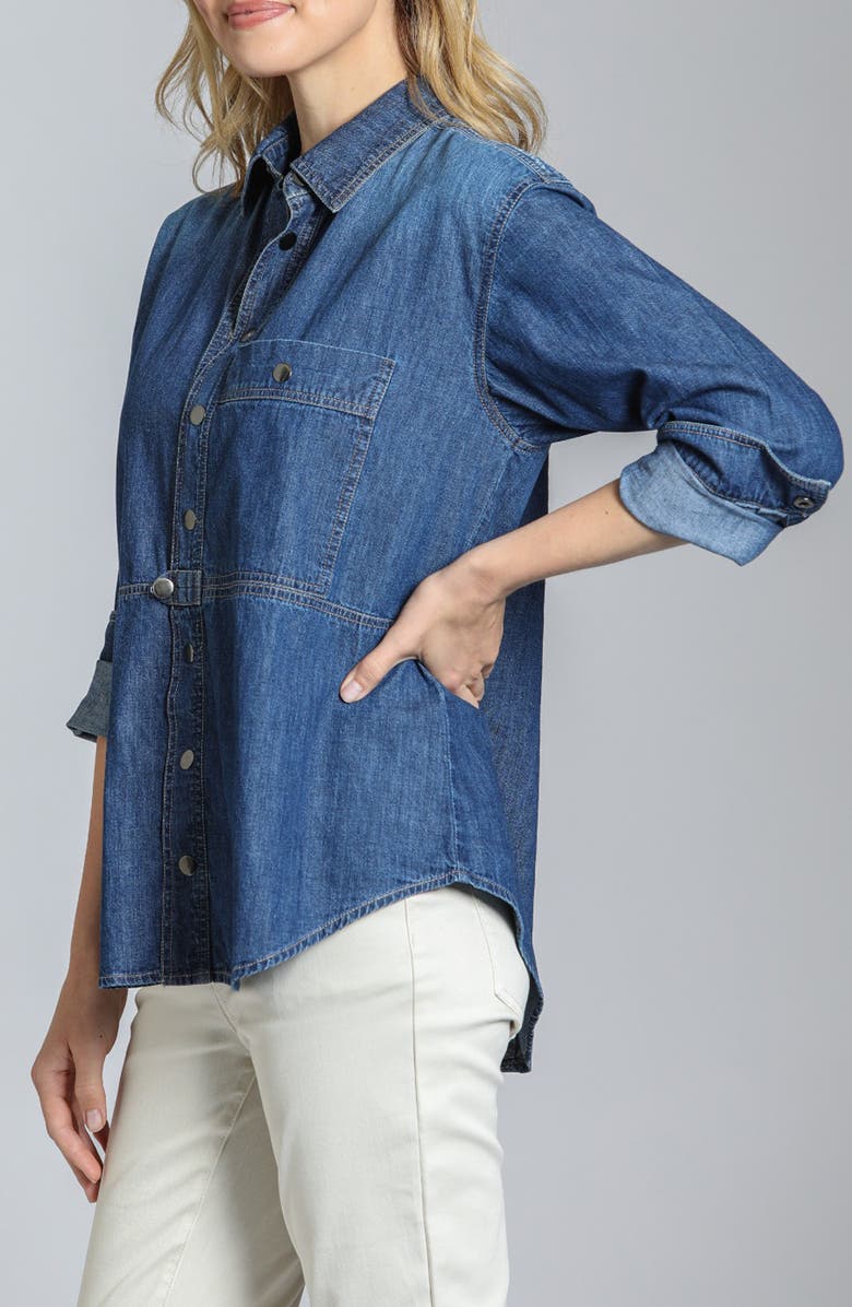 APNY Snap Front Cotton Shirt, Alternate, color, 