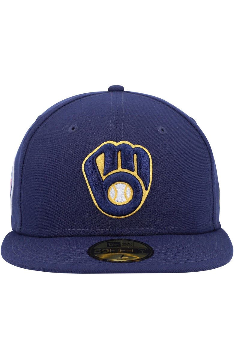 New Era Men's New Era Navy Milwaukee Brewers 9/11 Memorial Side Patch 59FIFTY Fitted Hat, Alternate, color, Navy