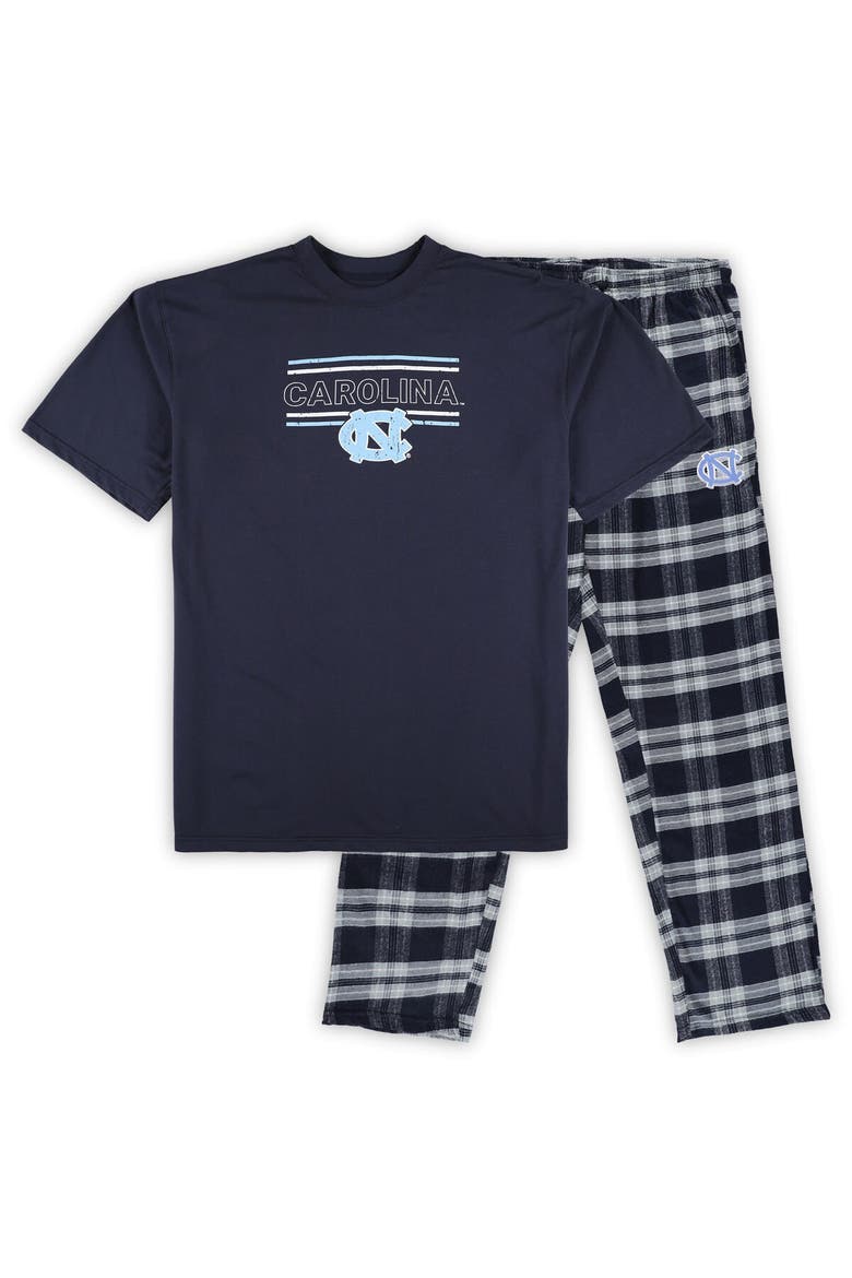 Men's Profile Navy North Carolina Tar Heels Big & Tall 2-Pack T-Shirt & Flannel Pants Set, Main, color, Navy