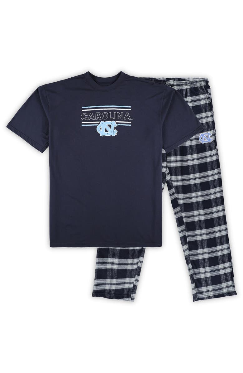PROFILE Men's Profile Navy North Carolina Tar Heels Big & Tall 2-Pack T-Shirt & Flannel Pants Set, Main, color, Navy
