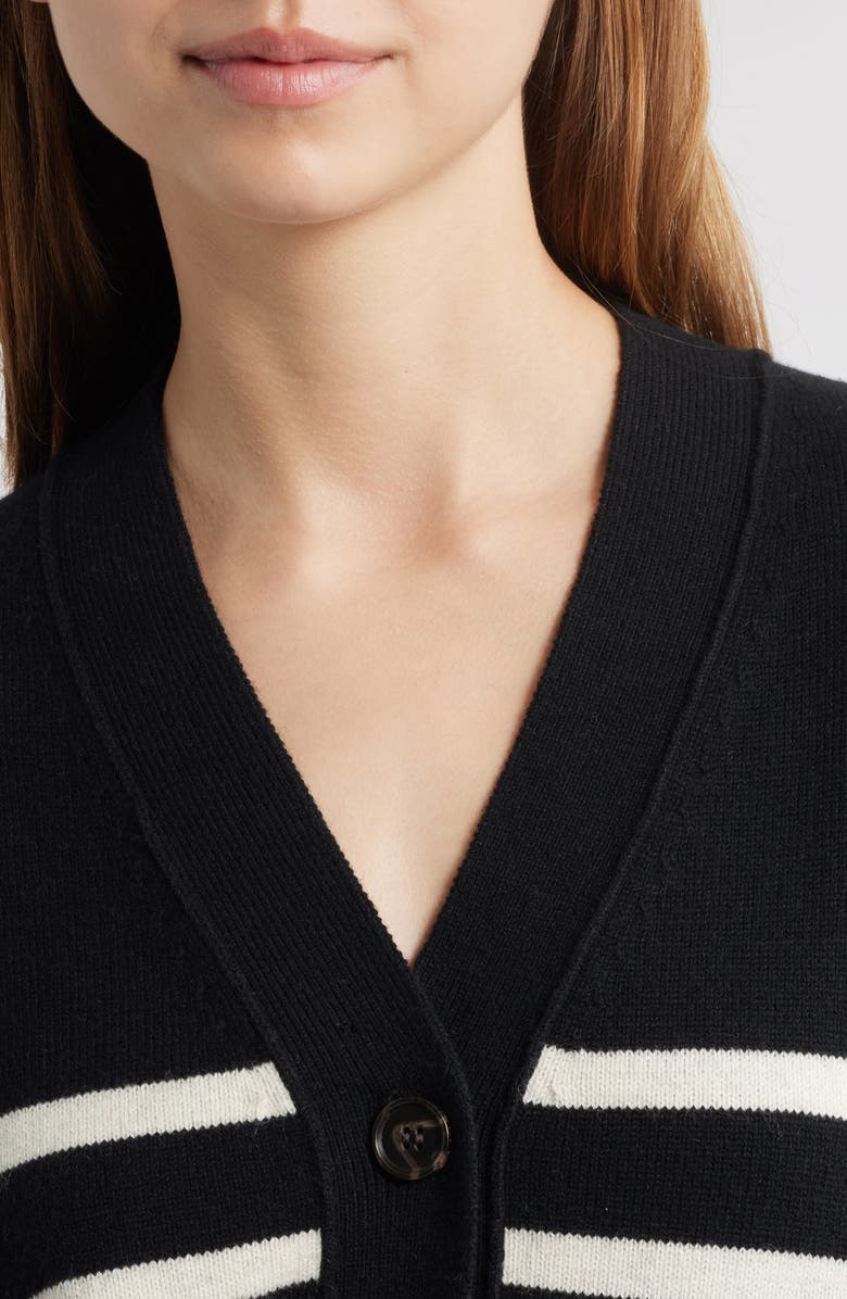 Rails Geneva Stripe Wool & Cashmere Blend Cardigan, Alternate, color, Black Oatmeal Stripes