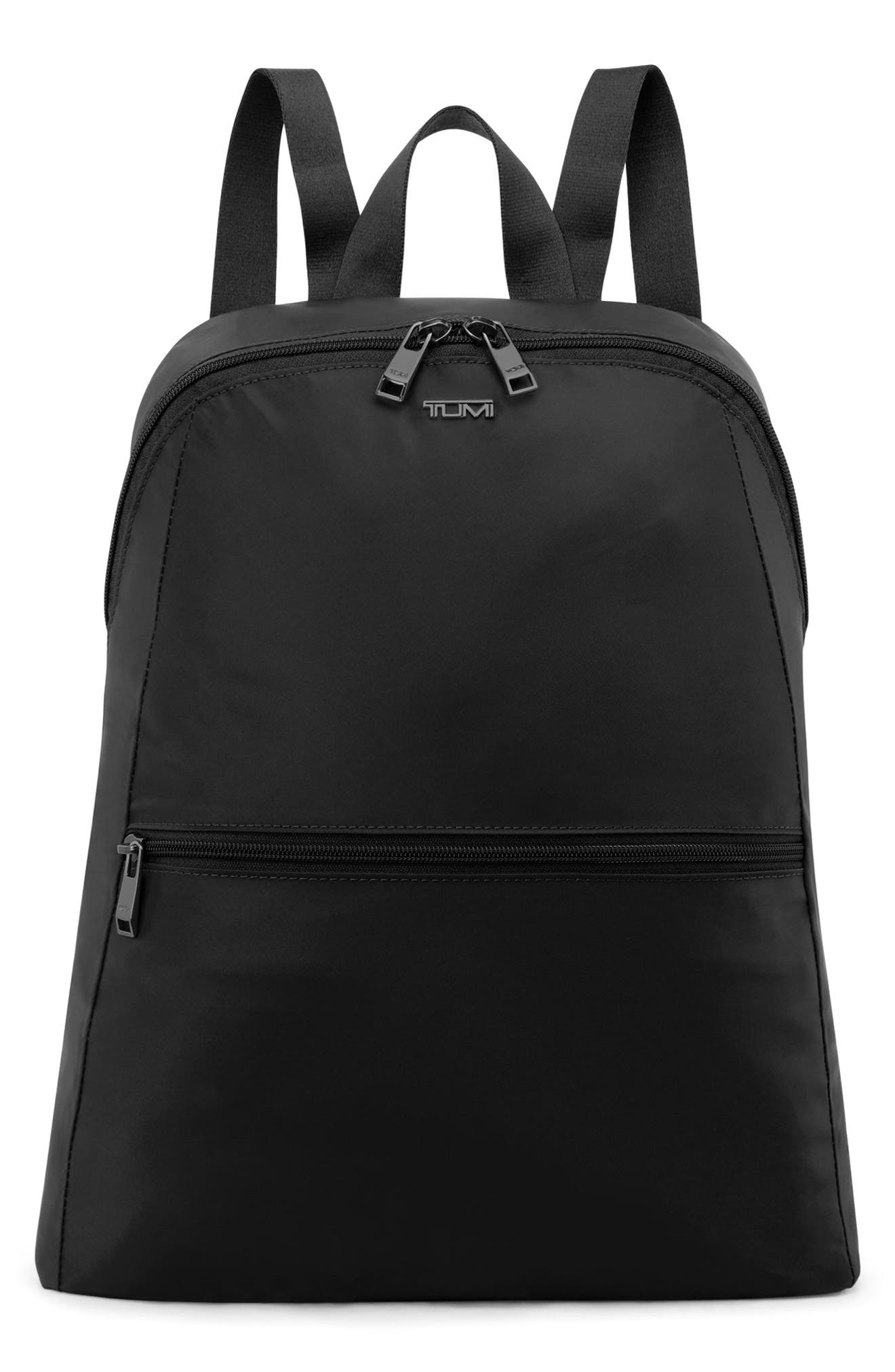 TUMI Voyageur Just in Case Packable Nylon Travel Backpack, Main, color, Black/ Gunmetal