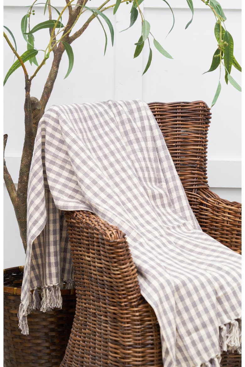 50" x 60" Gingham Check Throw Blanket Collection, Alternate, color, Grey