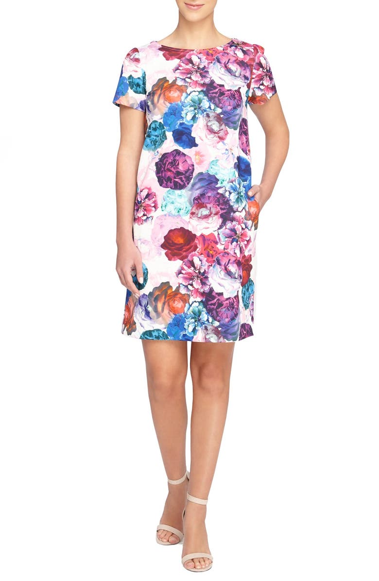 Catherine Catherine Malandrino 'Fumi' Floral Print Shift Dress, Main, color, 