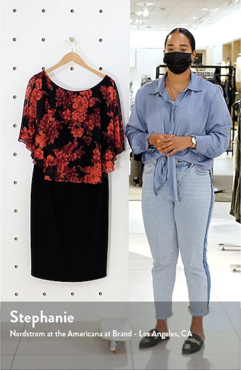 Chiffon Cape Sheath Dress, sales video thumbnail