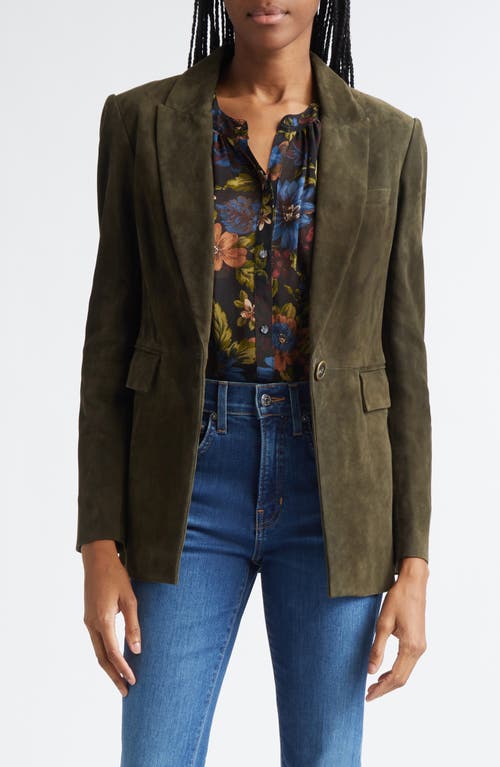 Veronica Beard Duane Suede Dickey Jacket In Green