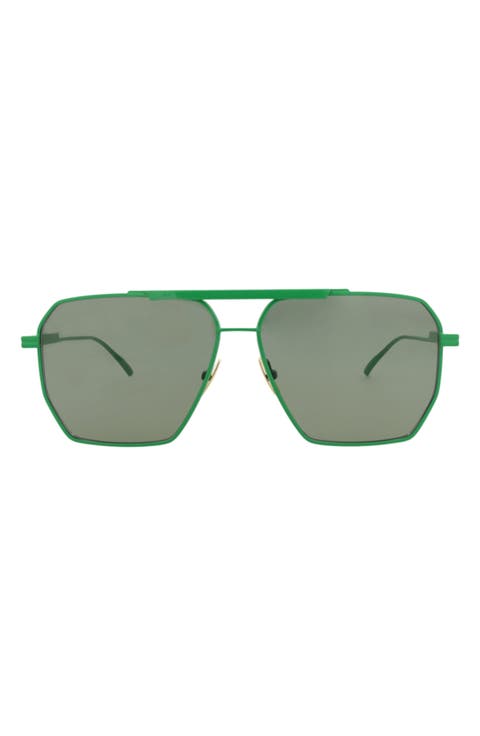 60mm Geometric Aviator Sunglasses