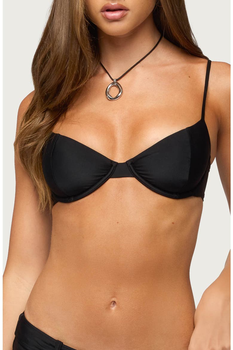 Carolynne Underwire Bikini Top, Main, color, BLACK
