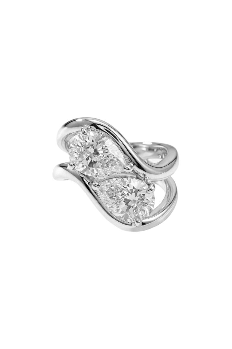 Set of 2 Pear-Cut Cubic Zirconia Rings, Main, color, SILVER