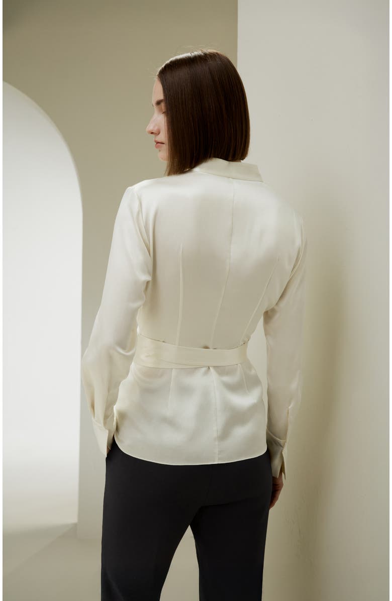 Lilysilk Silk Wrap Blouse, Alternate, color, Lily White
