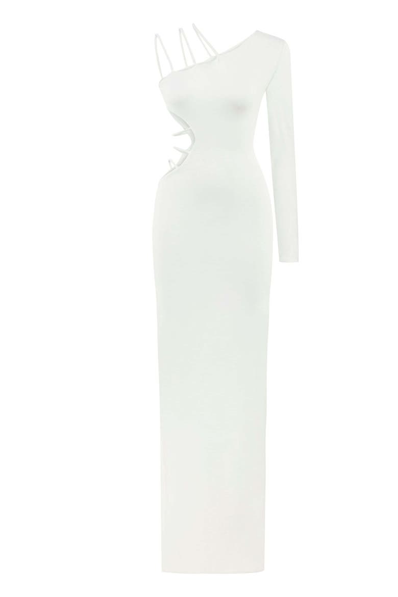 Aurora One Shoulder Maxi Dress, Alternate, color, Black