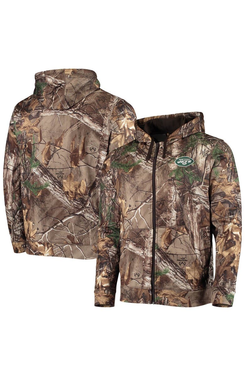 DUNBROOKE Men's Dunbrooke Realtree Camo New York Jets Trophy Tech Fleece Full-Zip Hoodie, Alternate, color, 