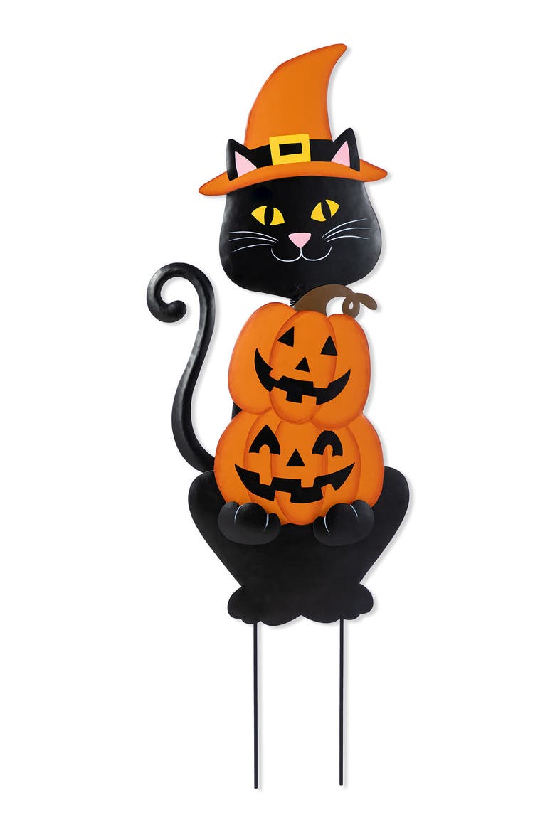Halloween Metal Cat Dog or Cow Yard Stakes, Main, color, Black