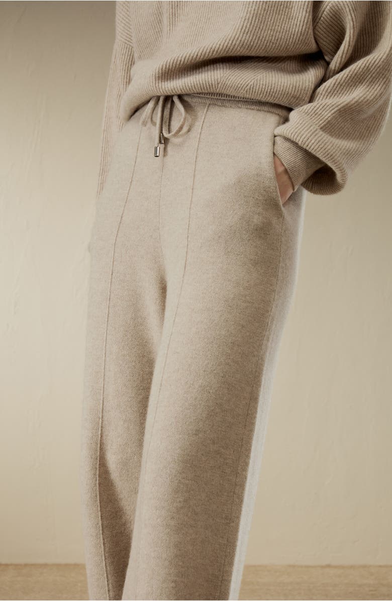 Lilysilk Fluid Cashmere Sweatpants, Alternate, color, Beige