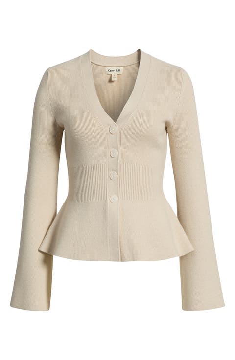 Ribbed Waist Cardigan