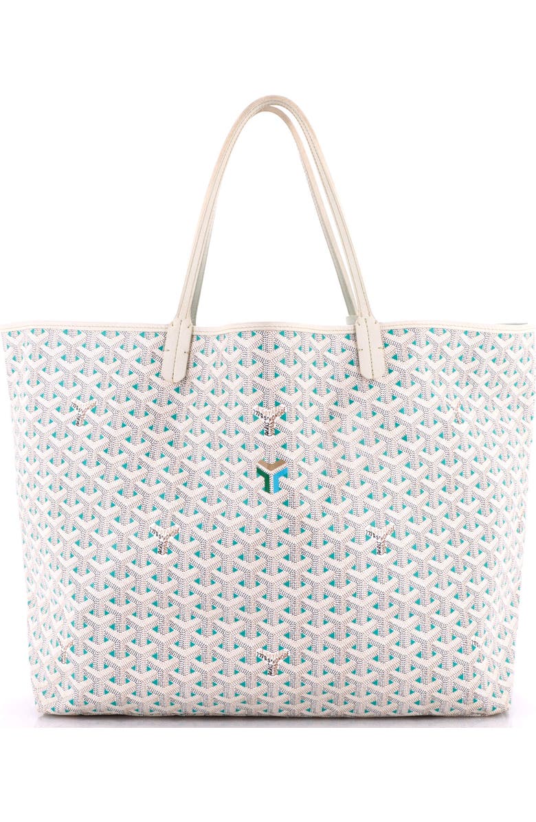 Pre-Owned Goyard Saint Louis Tote Claire Voie Coated Canvas GM, Main, color, White