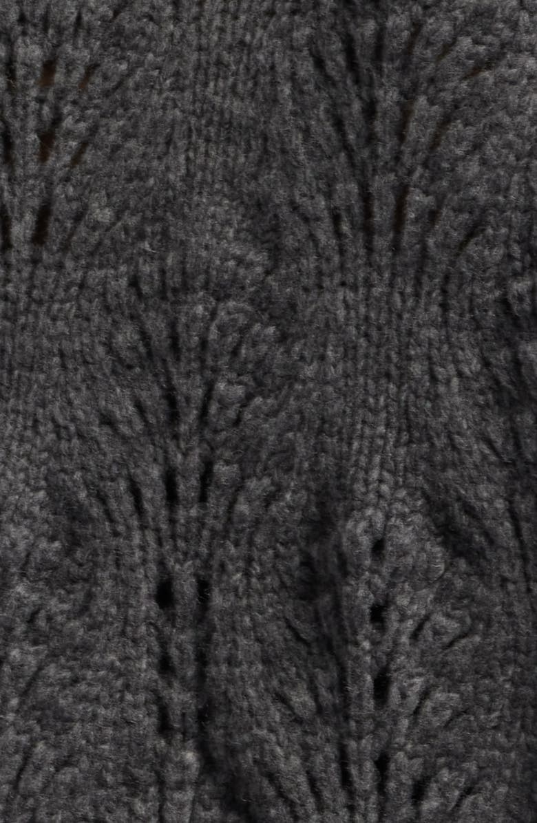 FRAME Textured Stitch Wool Cardigan, Alternate, color, Dark Gris Heather