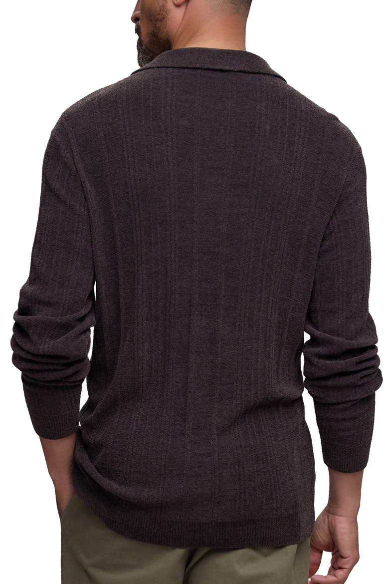 CozyChic Ultra Lite® Long Sleeve Rib Polo, Alternate, color, ESPRESSO