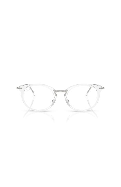 Ray Ban Ray-ban 53mm Oval Optical Glasses In Transparent