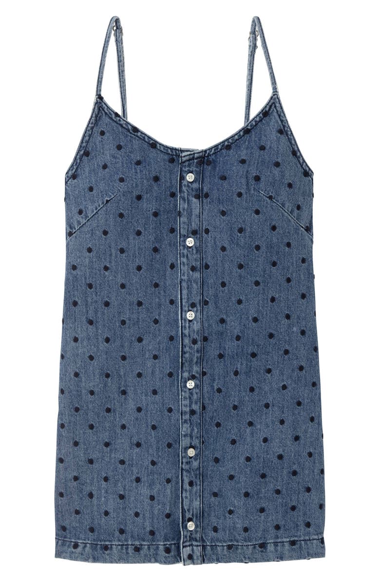 DL1961 Eilis Polka Dot Embroidered Denim Tank Dress, Main, color, 