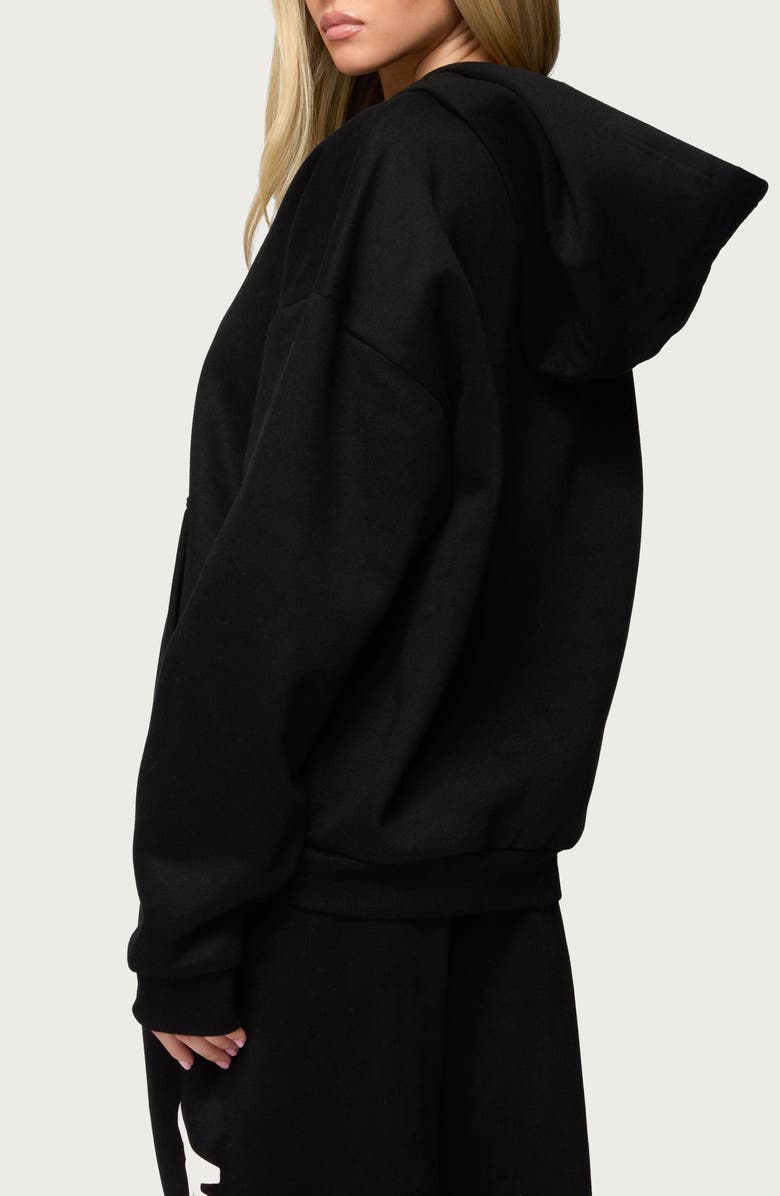 EDIKTED Logo Star Hoodie, Alternate, color, Black