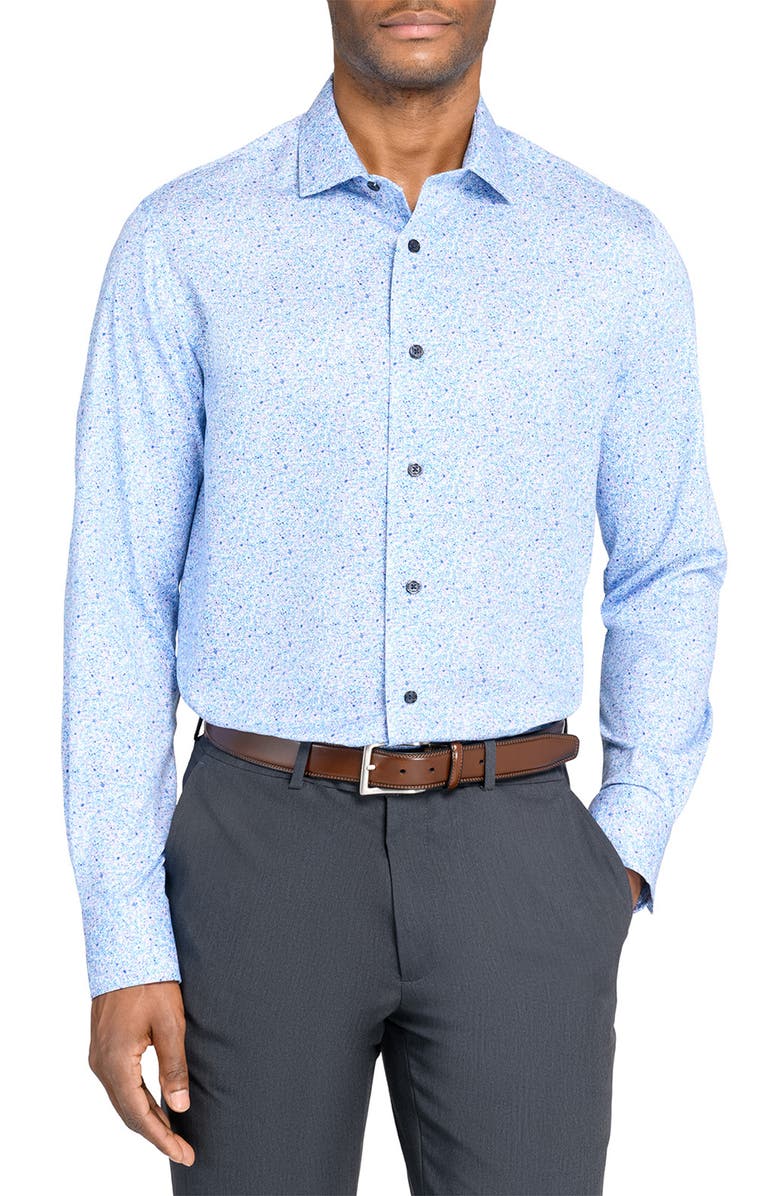 W.R.K Slim Fit Floral Reworked Dress Shirt, Main, color, Blue Purple