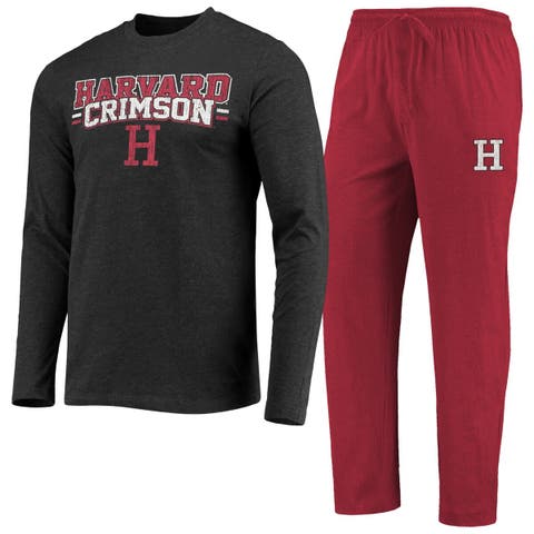 Men's Concepts Sport Crimson/Heathered Charcoal Harvard Crimson Meter Long Sleeve T-Shirt & Pants Sleep Set