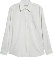 OUR LEGACY Above Stripe Cotton Blend Button-Up Shirt