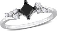 Julianna B. Black & White Diamond Princess-Cut Cluster Ring 14k
