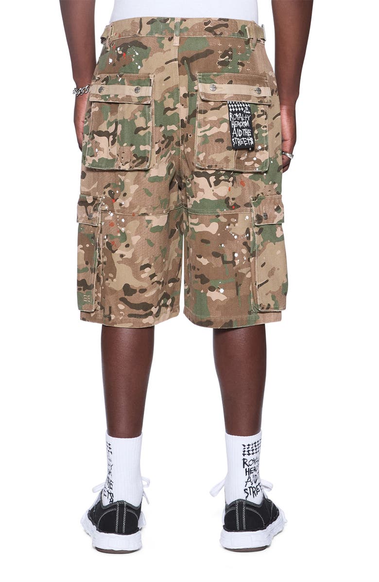 Ksubi Trooper Camo Cargo Shorts, Alternate, color, Green/ Beige
