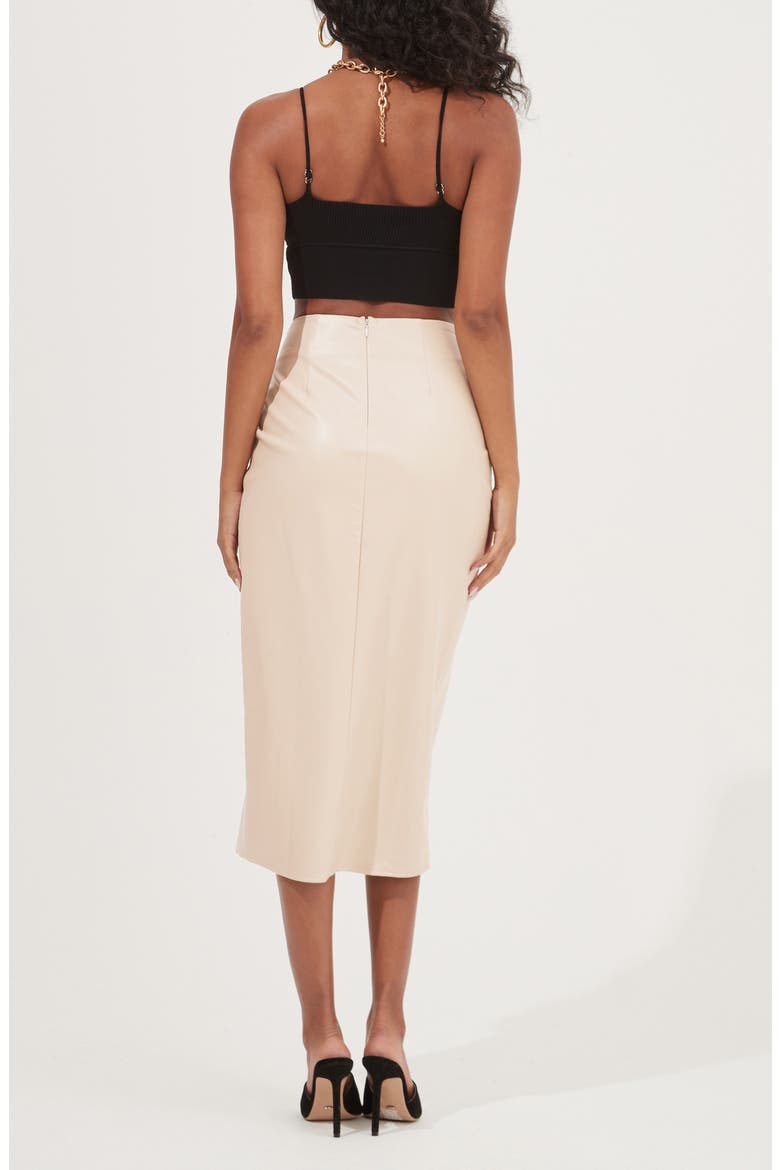 Alondra Faux Leather Skirt, Alternate, color, CREAM
